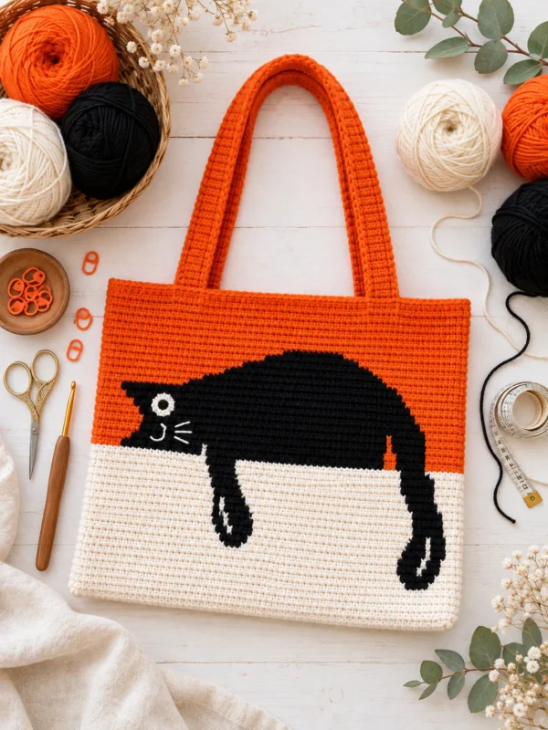 3 BLACK CAT BAG CROCHET PATTERN