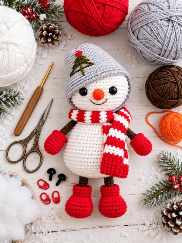 3 SNOWMAN AMIGURUMI CROCHET PATTERN