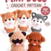 MINI DOGS CROCHET PATTERN – DIGITAL PDF
