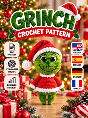 GRINCH CROCHET PATTERN – CHRISTMAS AMIGURUMI PDF