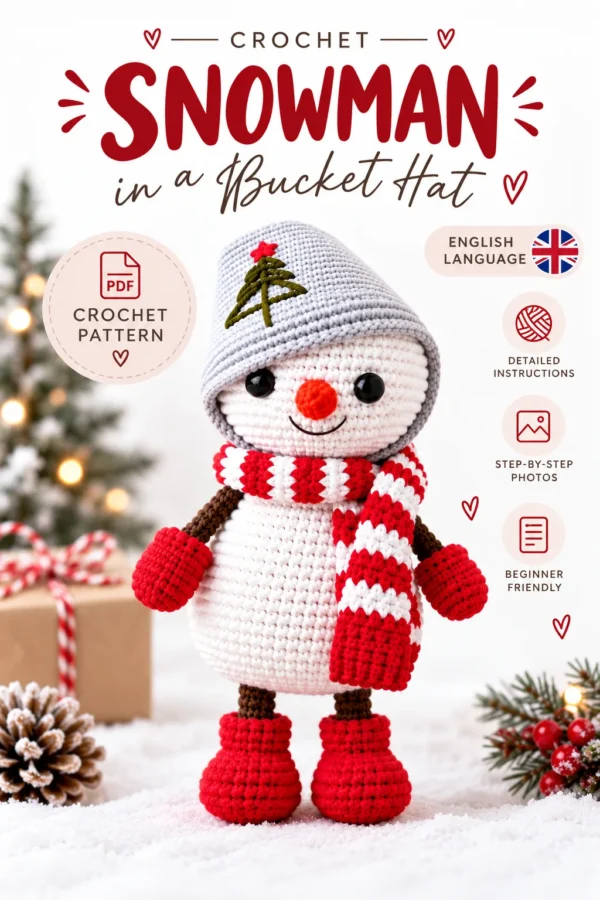 cover SNOWMAN AMIGURUMI CROCHET PATTERN